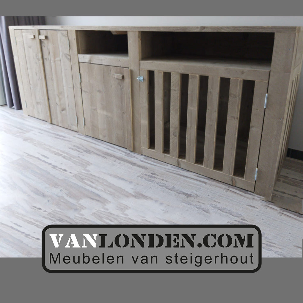 Steigerhouten dressoir met bench Viggo