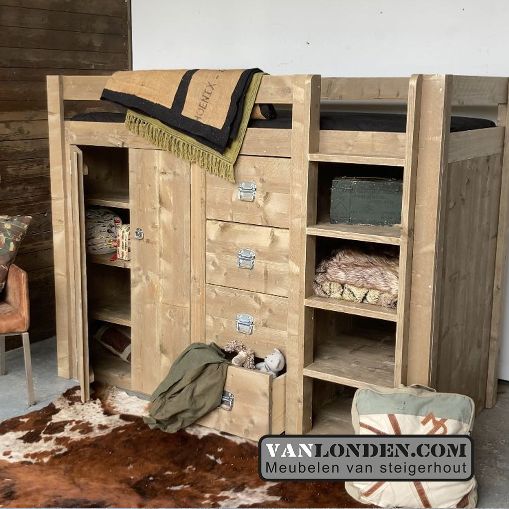 Steigerhouten hoogslaper Flip