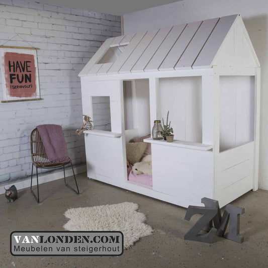 Steigerhouten huisjes-bed Isabel