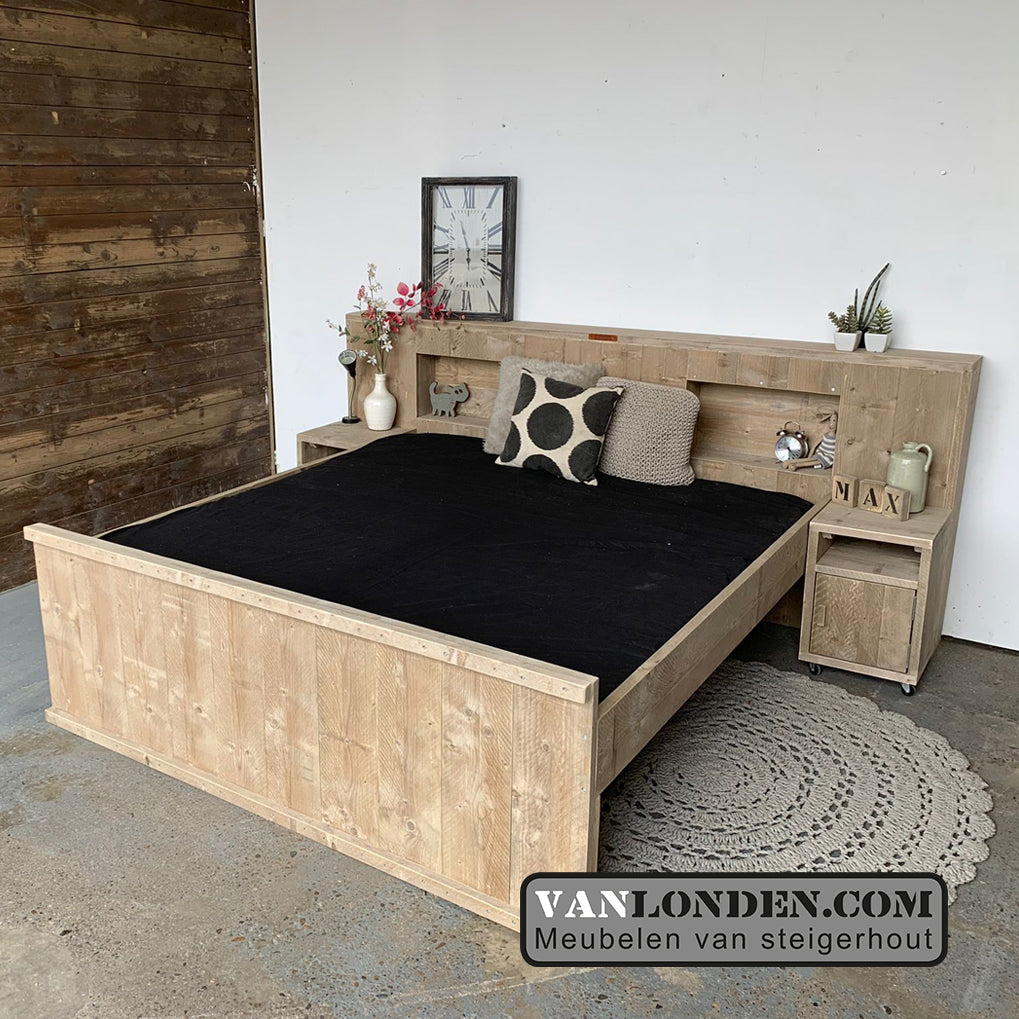 Steigerhouten tweepersoonsbed Max