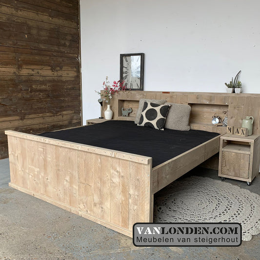 Steigerhouten tweepersoonsbed Max