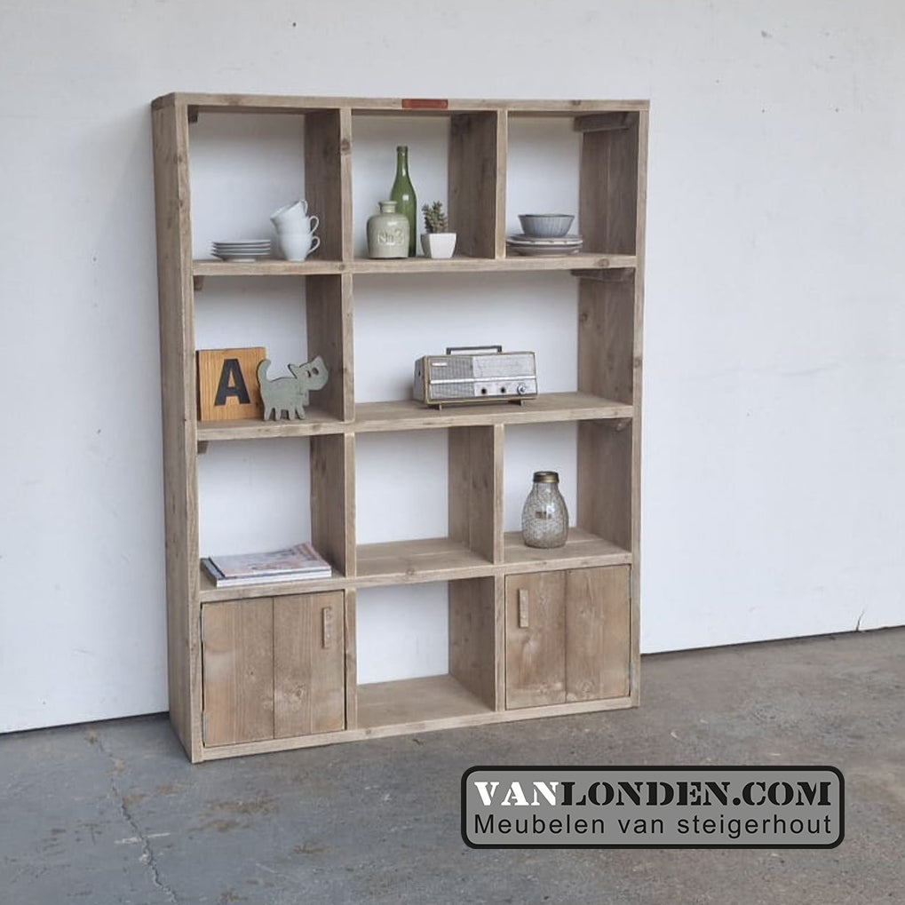 Steigerhouten vakkenkast Lody