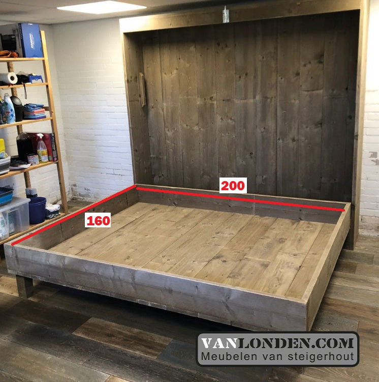 Steigerhouten uitklapbaar bed Ian