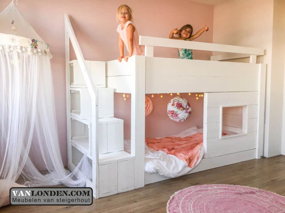 Steigerhouten stapelbed Isabella en Aurora