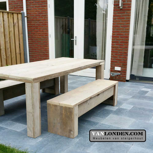 Actieve zitbank van steigerhout Leah