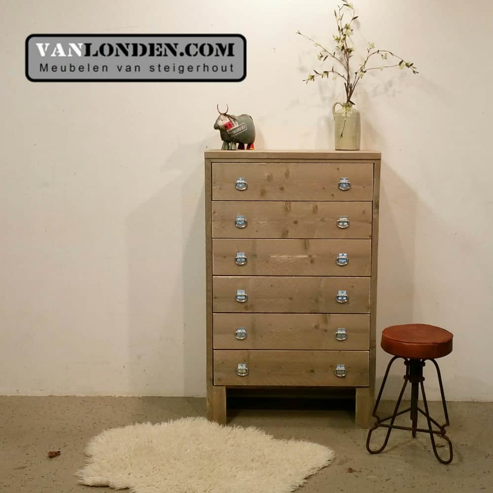 Steigerhouten ladekast Lucy