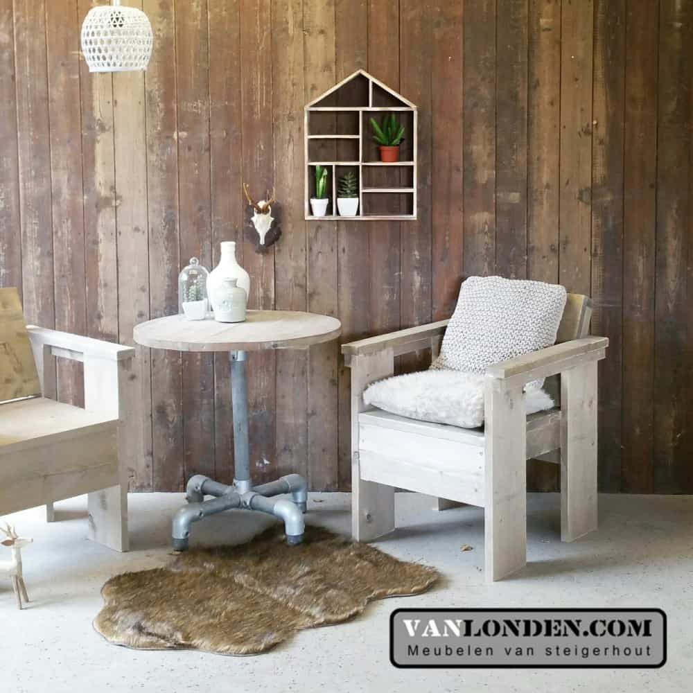 Steigerhouten stoel Stijn