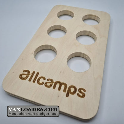 Houten dienblad/tray bekerhouder met eigen logo