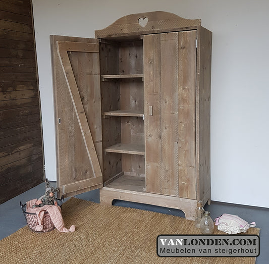 Steigerhouten hang- en legkast Marieke