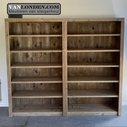 Steigerhouten boekenkast Dymph