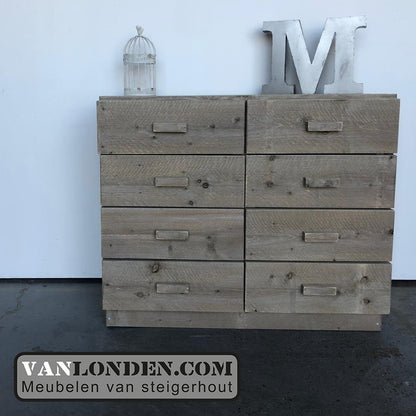 Steigerhouten dressoir met lades Malo