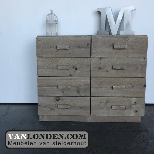 Steigerhouten dressoir met lades Malo