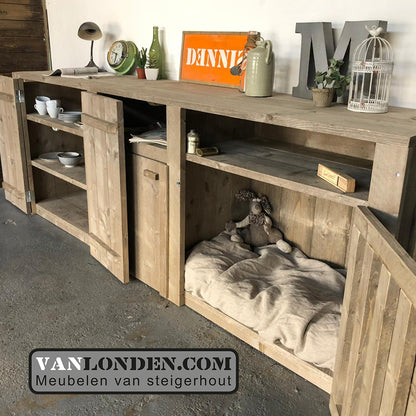 Steigerhouten dressoir met bench Viggo