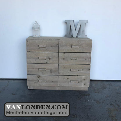 Steigerhouten dressoir met lades Malo