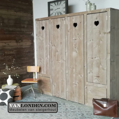 Steigerhouten hang- en legkast Madelon