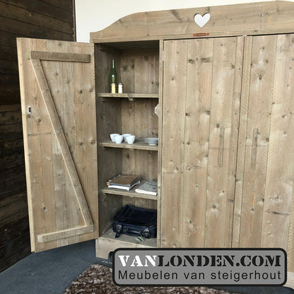 Steigerhouten hang- en legkast Marijke