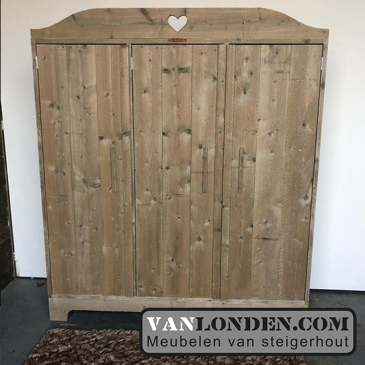 Steigerhouten hang- en legkast Marijke