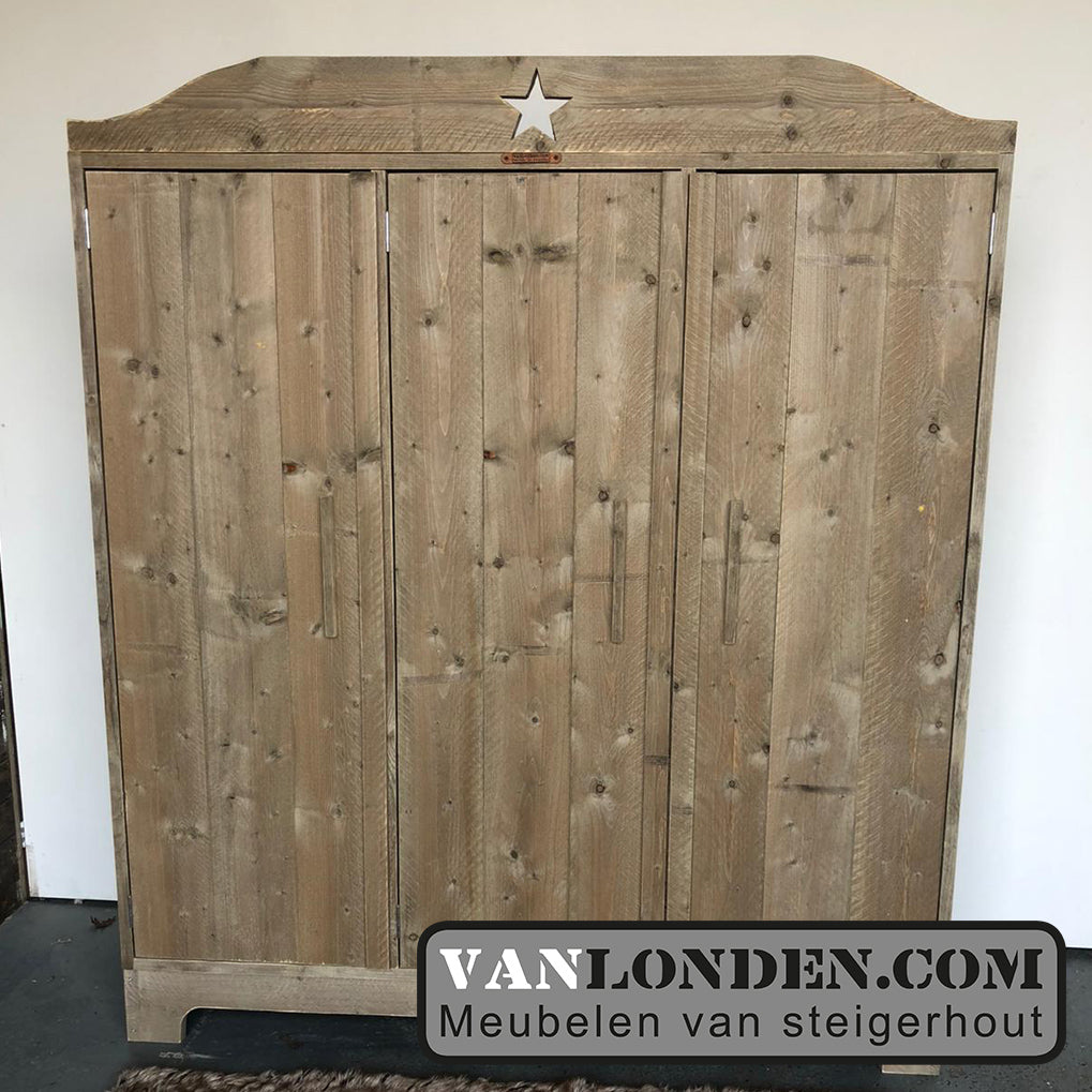 Steigerhouten hang- en legkast Marijke