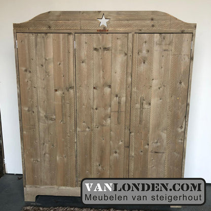 Steigerhouten hang- en legkast Marijke