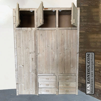 Steigerhouten hang- en legkast Sacha