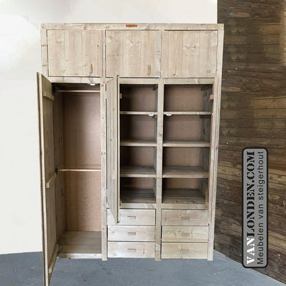 Steigerhouten hang- en legkast Sacha