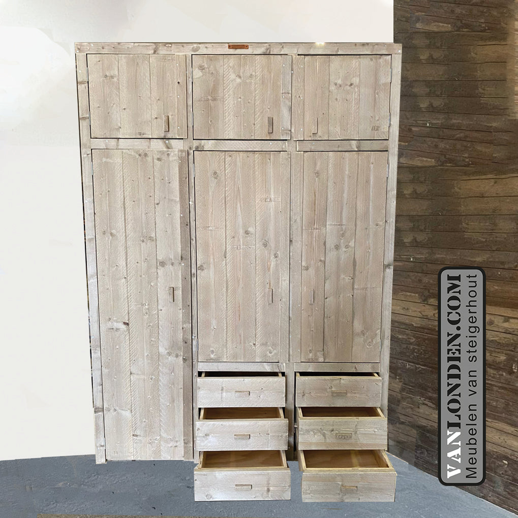 Steigerhouten hang- en legkast Sacha