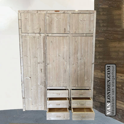 Steigerhouten hang- en legkast Sacha