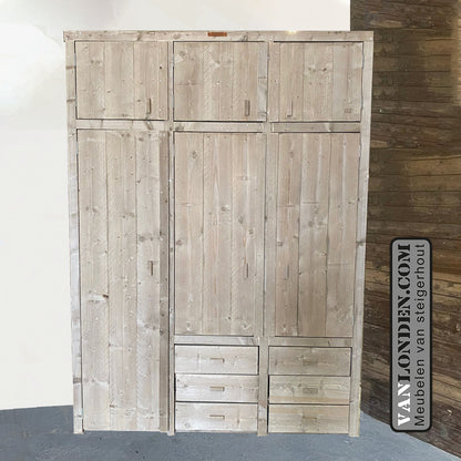 Steigerhouten hang- en legkast Sacha