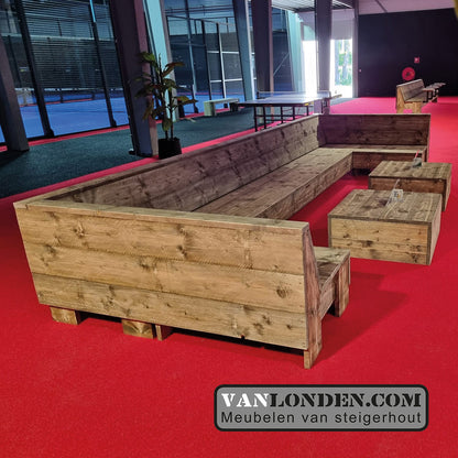 Steigerhouten U bank / hoekbank Bruce