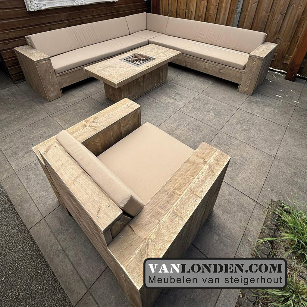 Steigerhouten hoekbank Fedde