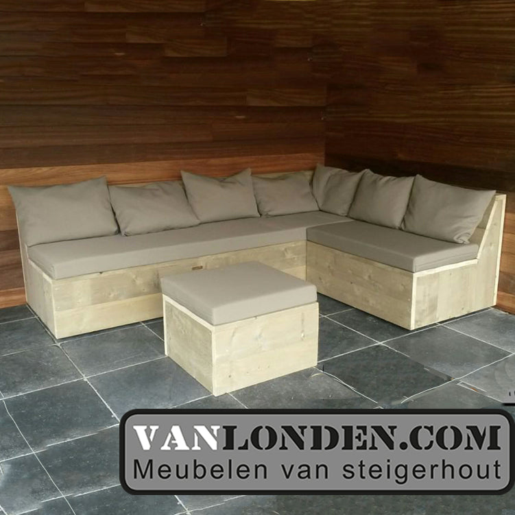 Steigerhouten hoekbank Frans