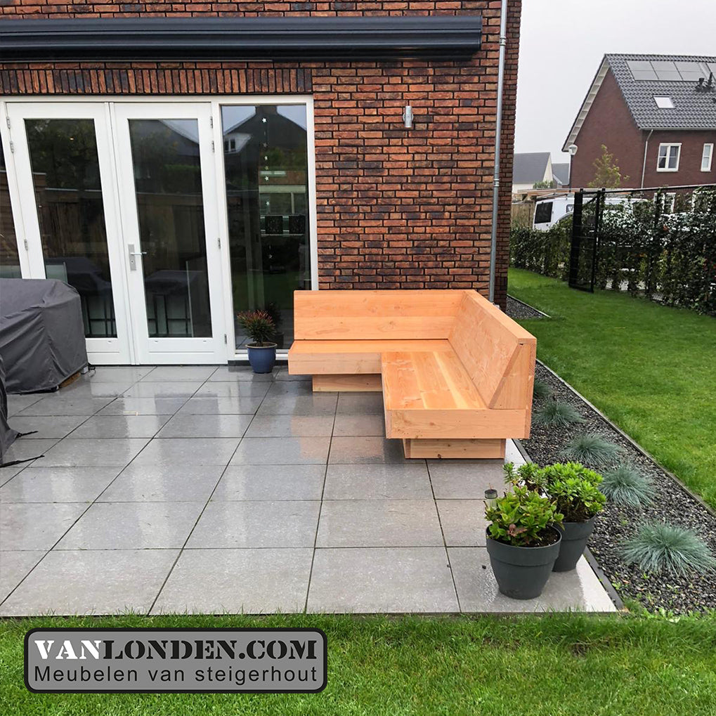 Steigerhouten hoekbank Fred