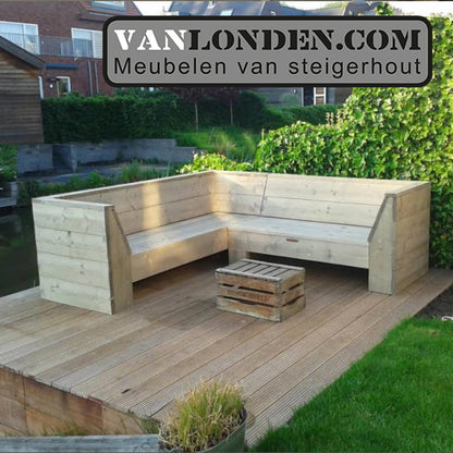 Steigerhouten hoekbank Gert