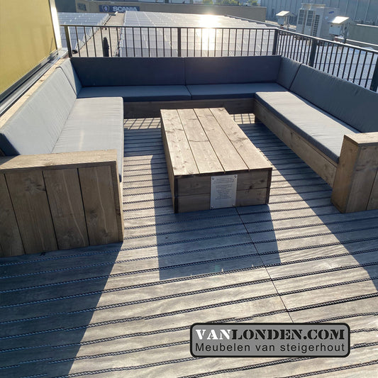 Steigerhouten U bank / hoekbank Johan