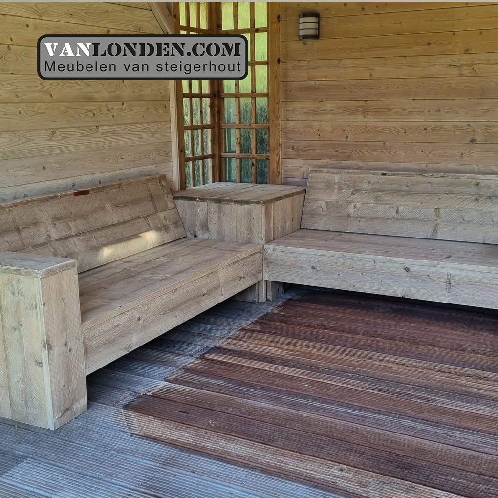 Steigerhouten hoekbank Maxim