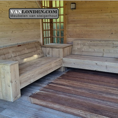 Steigerhouten hoekbank Maxim