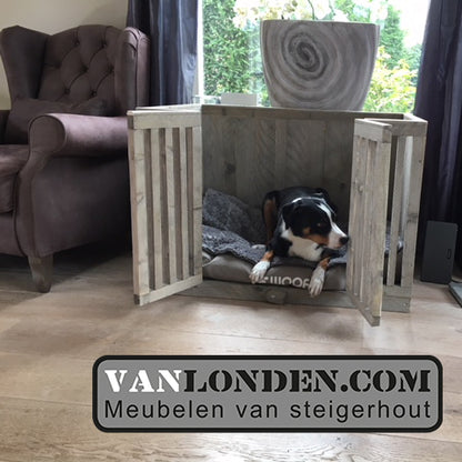 Steigerhouten hondenmand Scoop
