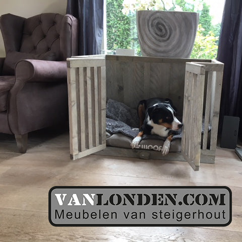 Steigerhouten hondenmand Scoop