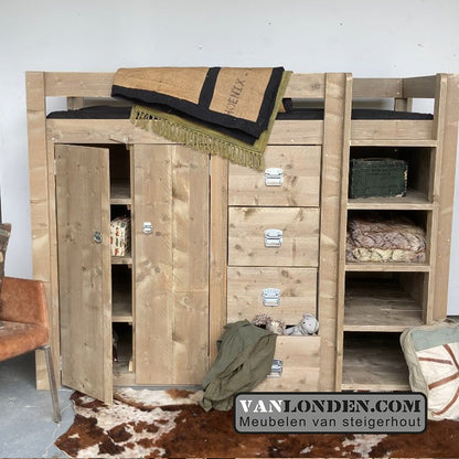Steigerhouten hoogslaper Flip