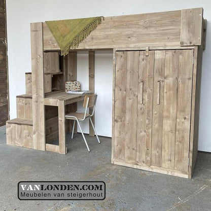 Steigerhouten hoogslaper Lize
