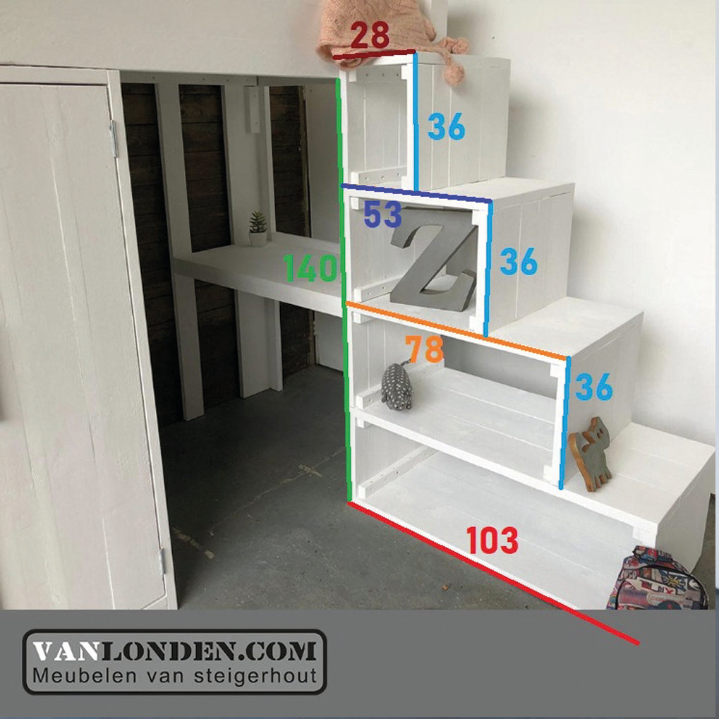 Steigerhouten hoogslaper Nielson