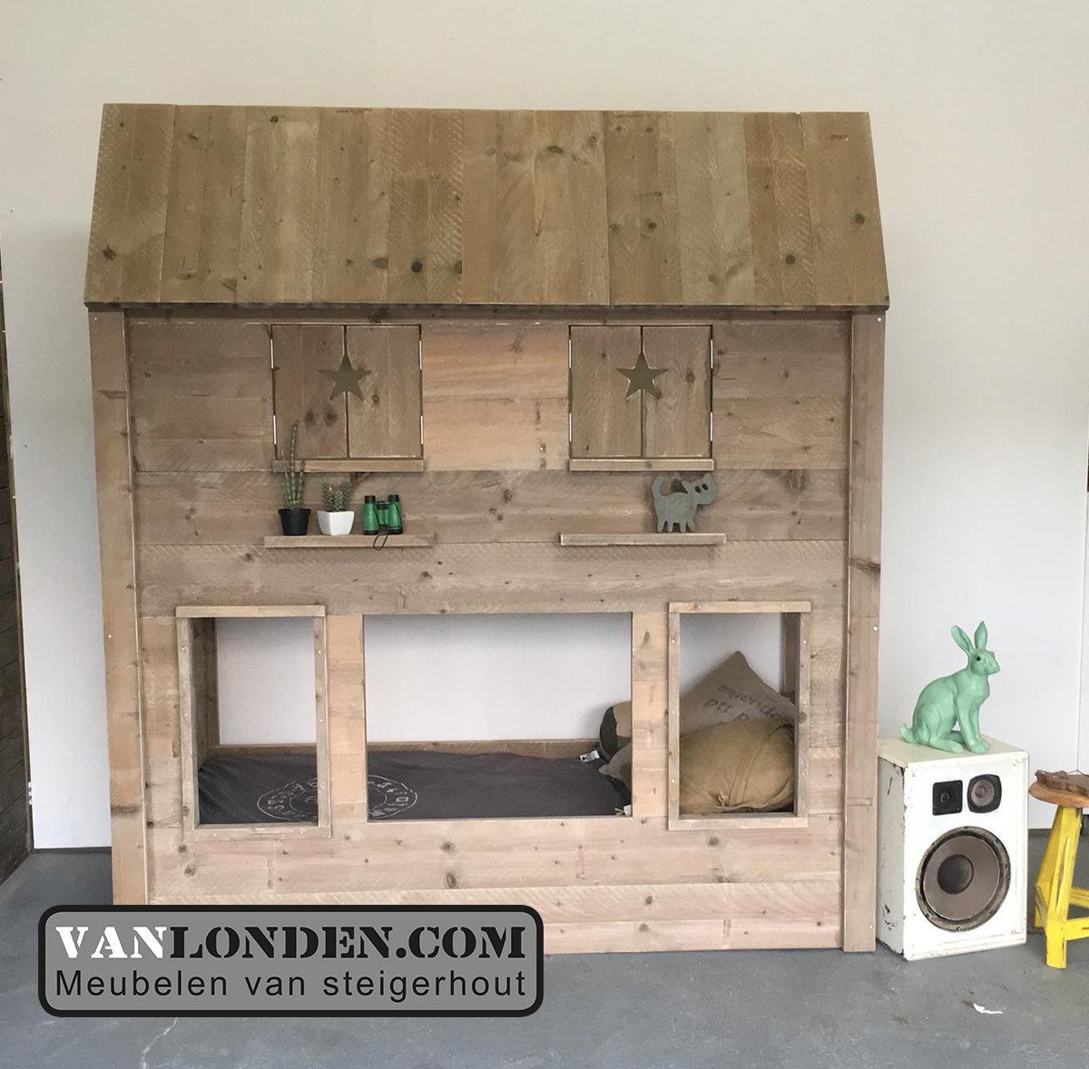 Steigerhouten hoogslaper huisje Marloes