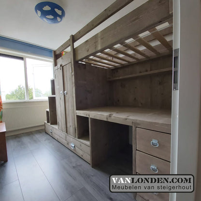 Steigerhouten hoogslaper Gino