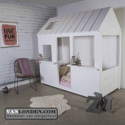Steigerhouten huisjes-bed Isabel