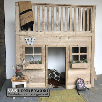 Steigerhouten huisjesbed New Orleans