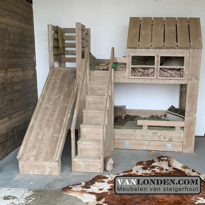 Steigerhouten huisjesbed Ramses