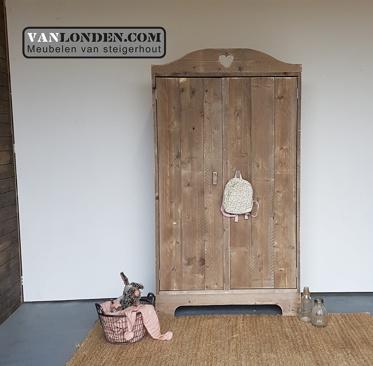 Steigerhouten hang- en legkast Marieke