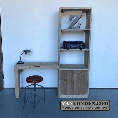 Steigerhouten kast met bureau Debbie