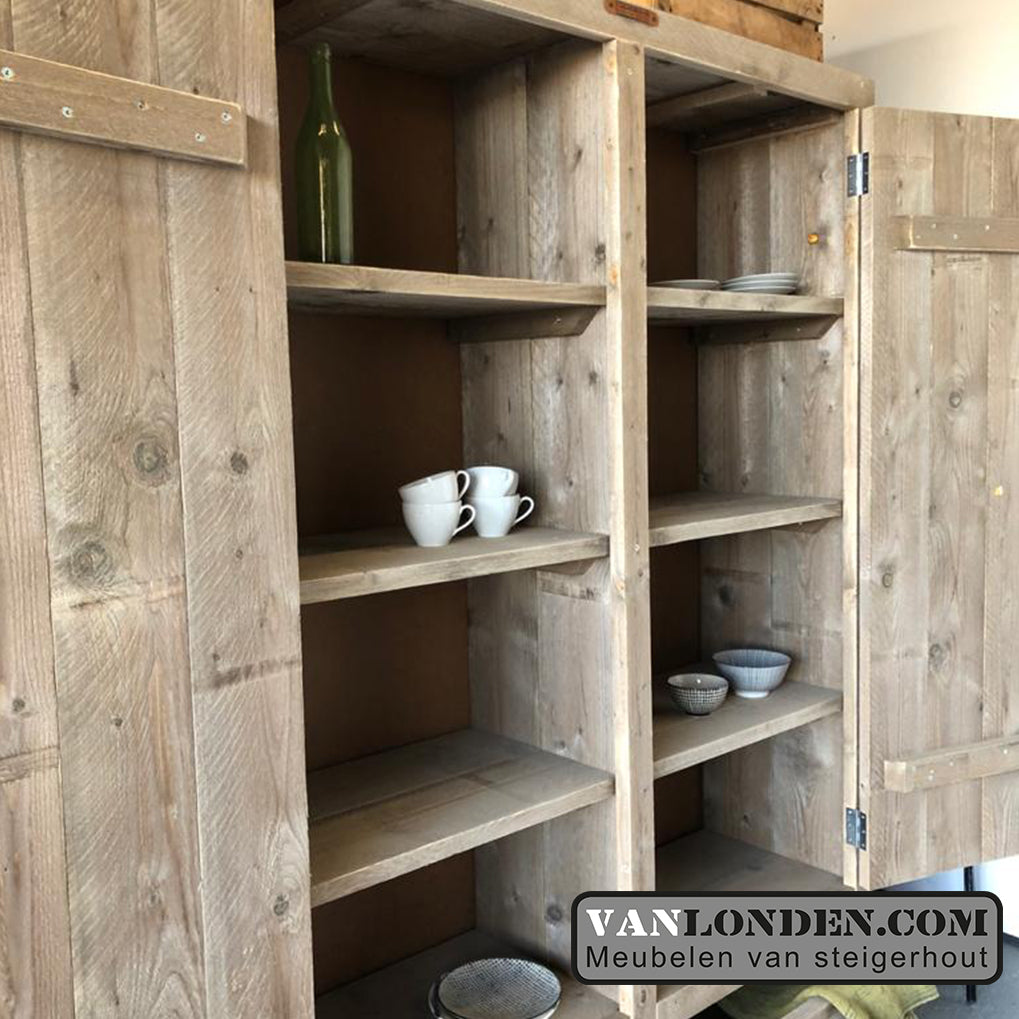 Steigerhouten kast met lades Rick