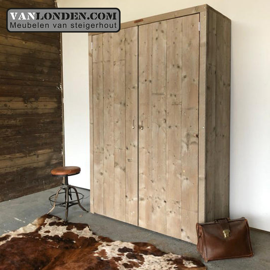 Steigerhouten kast met legplanken Ron